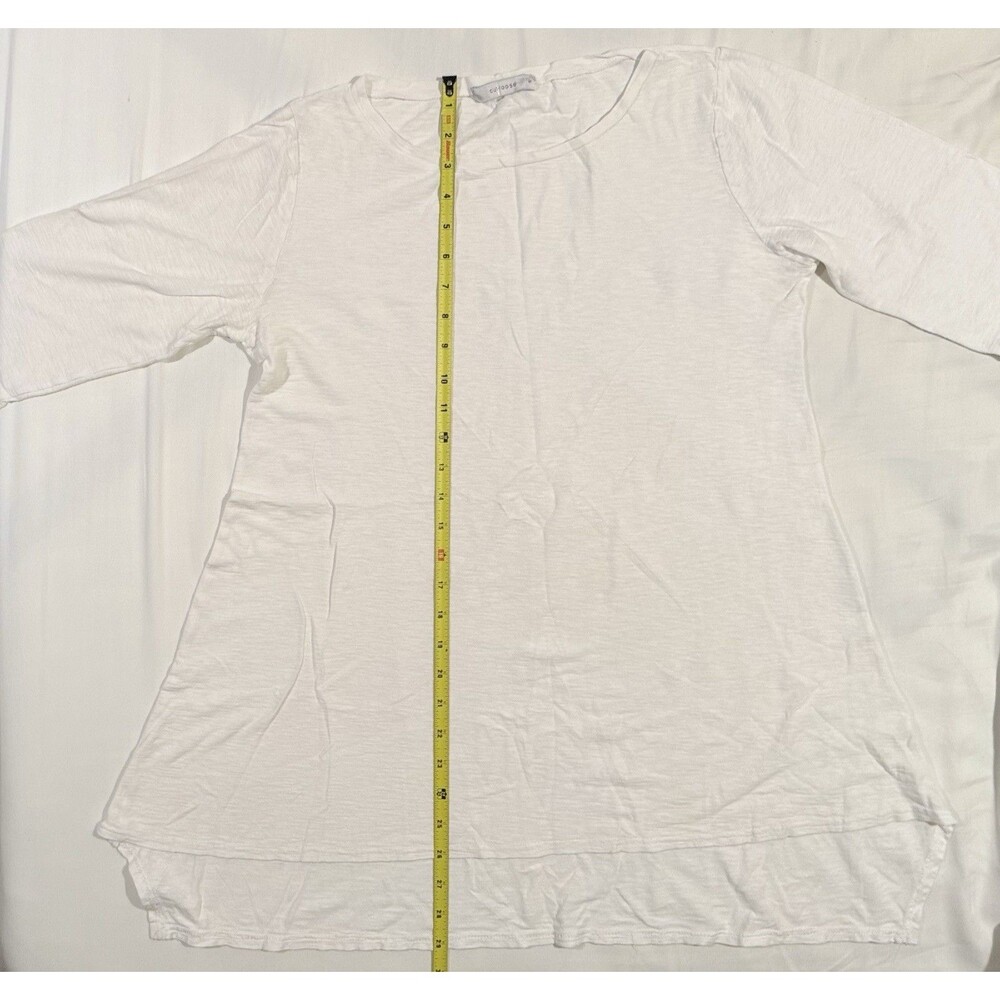 Vintage Y2K Cut Loose White Ivory Tunic Shirt S Flowy Boho Old Money Hippie 90s - Picture 8 of 10